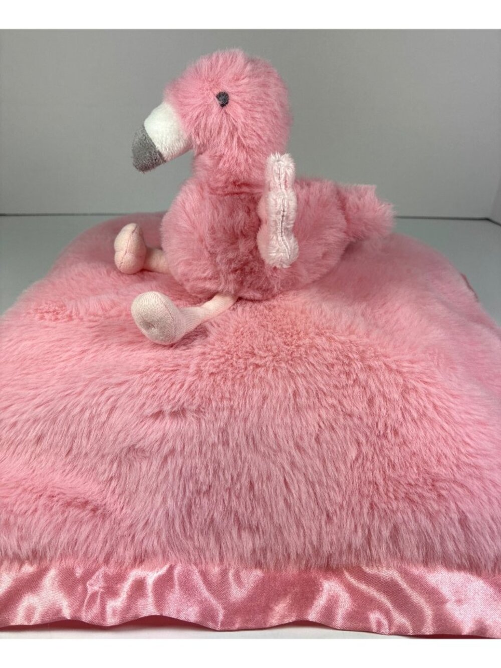 Cloud Island Pink Flamingo Lovey Security Blanket Satin Back 14" Baby - Picture 3 of 10